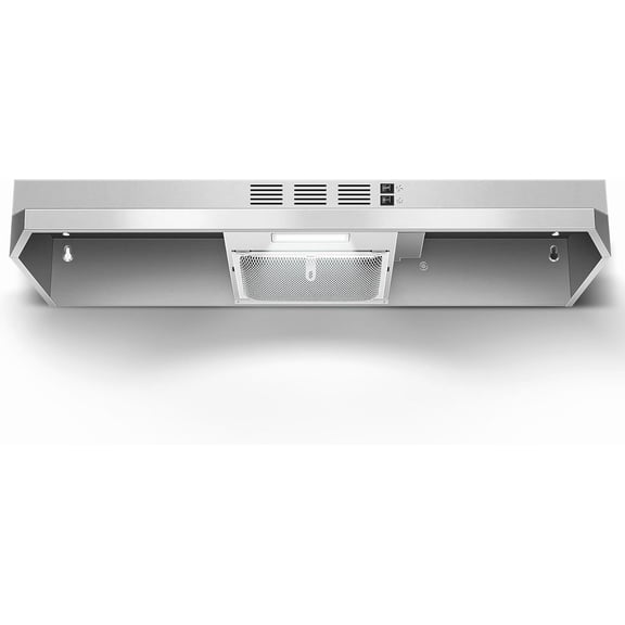 Under Cabinet Range Hood 36 inch, Ducted/Ductless Vent Hood with 2 Speeds Fan, Black Range Hood with Rocker Button Control, Kitchen Hood 280CFM, Bright LED Light