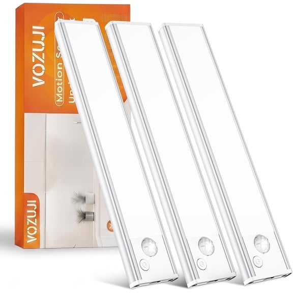 Under Cabinet Rechargeable Lighting: Motion Sensor Dimmable Lights Indoor - Battery Operated Wireless Activated Closet Light Magnetic Led for Kitchen Home Bathroom Counter Shelf