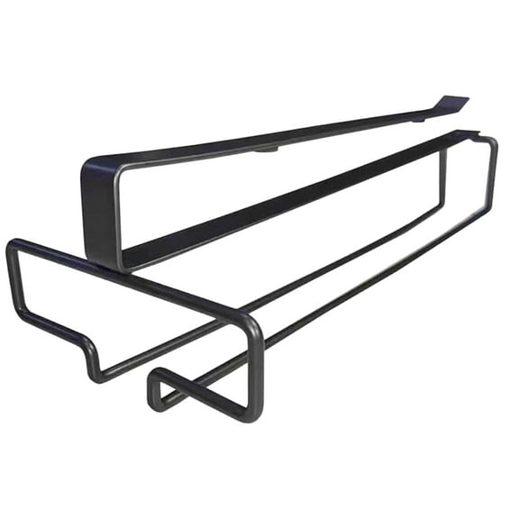 Under Cabinet Room Rack Compact Under Shelf Stemware Holder for Glasses Glassware Organizer Space Saving Bar Accessory Steel Hanging Rack,26x11x9.7cm,Black