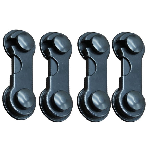 Cabinet Safety Locks, Adjustable Adhesive Cabinet Latches for Drawers, Cabinets, Appliances and Refrigerator, Easy Install, 4 Pack, Black