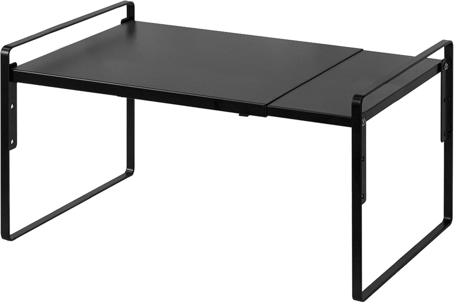 Cabinet Shelf Expandable Height Adjustable Organizer Riser for Kitchen Cabinet Pantry Cupboard Under Sink Countertop Organization Storage Space Saver Stackable Heavy Duty Metal Black XL