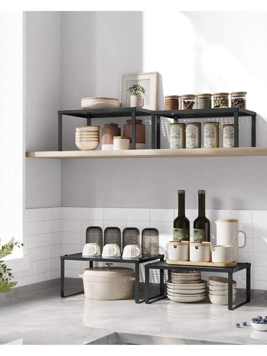 Cabinet Shelf Organizer, 2 Pack Spice Rack for Kitchen Countertop ...