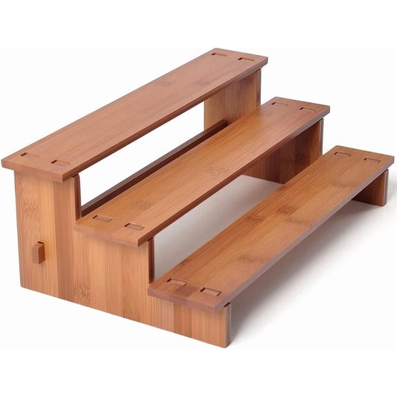 Cabinet Spice Organizer, Spice Organization for Cabinet, 3 Tier Spice Rack Organizer for Cabinet, Seasoning Organizer & Seasoning Rack, Kitchen Cabinet Organizer (1, Dark Bamboo)