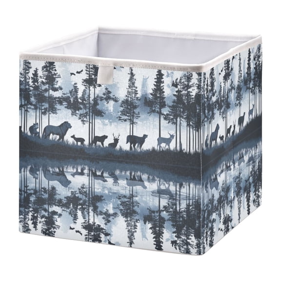 Cabinet Storage Basket 11.02x11.02x11.02 Inches Storage Box Foldable, Storable and Easy to Assemble ,Open Home Storage Bins ,Closet Storage Bins Animals