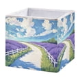thumbnail image 1 of Cabinet Storage Basket 11.02x11.02x11.02 Inches Storage Box Foldable, Storable and Easy to Assemble ，Open Home Storage Bins ，Closet Storage Bins Beautiful Purple Road, 1 of 8