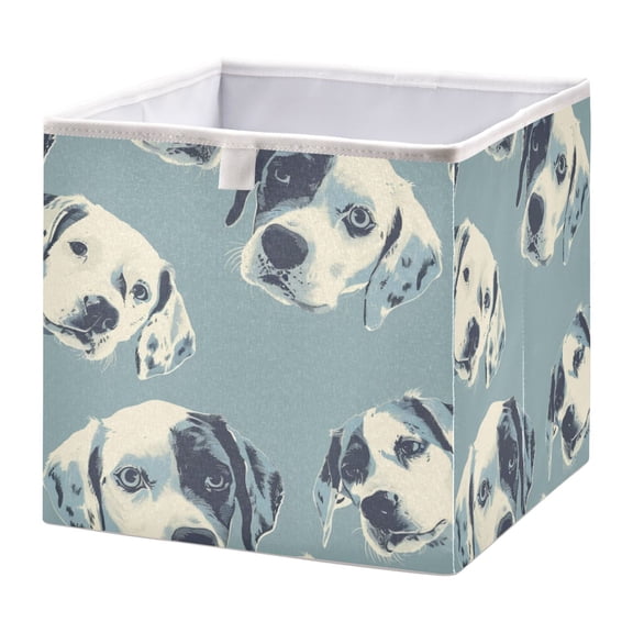 Cabinet Storage Basket 11.02x11.02x11.02 Inches Storage Box Foldable, Storable and Easy to Assemble ，Open Home Storage Bins ，Closet Storage Bins Black and White Gog Face