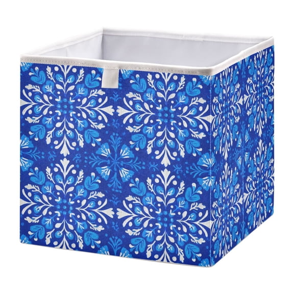 Cabinet Storage Basket 11.02x11.02x11.02 Inches Storage Box Foldable, Storable and Easy to Assemble ，Open Home Storage Bins ，Closet Storage Bins Blue Beautiful