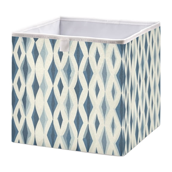 Cabinet Storage Basket 11.02x11.02x11.02 Inches Storage Box Foldable, Storable and Easy to Assemble ，Open Home Storage Bins ，Closet Storage Bins Blue Squares