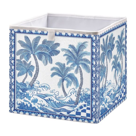 Cabinet Storage Basket 11.02x11.02x11.02 Inches Storage Box Foldable, Storable and Easy to Assemble ,Open Home Storage Bins ,Closet Storage Bins Blue Tree