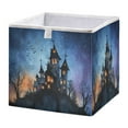 thumbnail image 1 of Cabinet Storage Basket 11.02x11.02x11.02 Inches Storage Box Foldable, Storable and Easy to Assemble ，Open Home Storage Bins ，Closet Storage Bins Cartoon Halloween Castle, 1 of 8