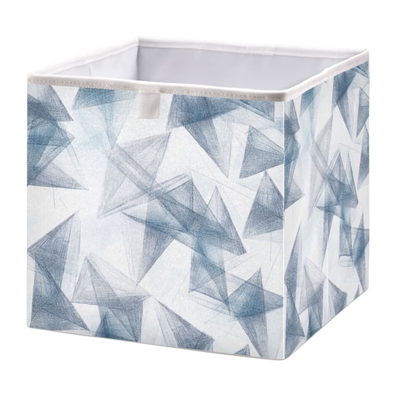Cabinet Storage Basket 11.02x11.02x11.02 Inches Storage Box Foldable, Storable and Easy to Assemble ,Open Home Storage Bins ,Closet Storage Bins Cartoon Triangle Pattern