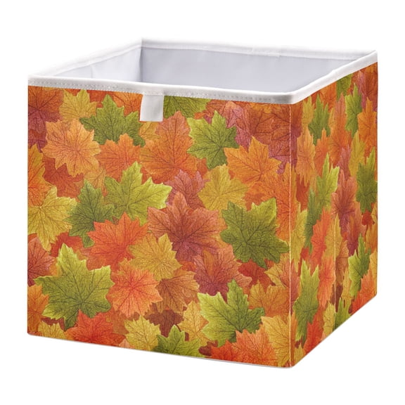 Cabinet Storage Basket 11.02x11.02x11.02 Inches Storage Box Foldable, Storable and Easy to Assemble ,Open Home Storage Bins ,Closet Storage Bins Colorful Maple Leaves