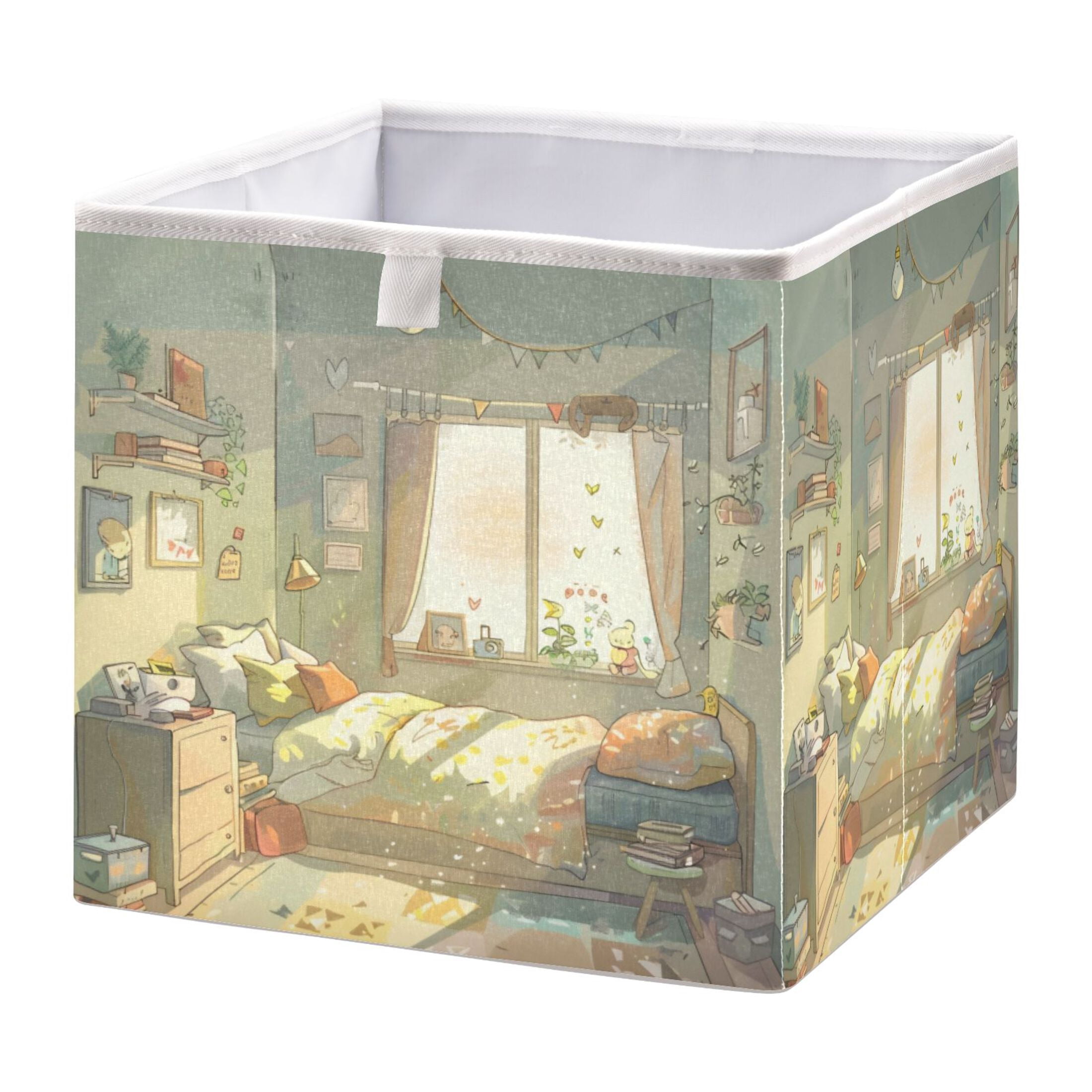 Image showcasing Cabinet Storage Basket 11.02x11.02x11.02 Inches Storage Box Foldable ...