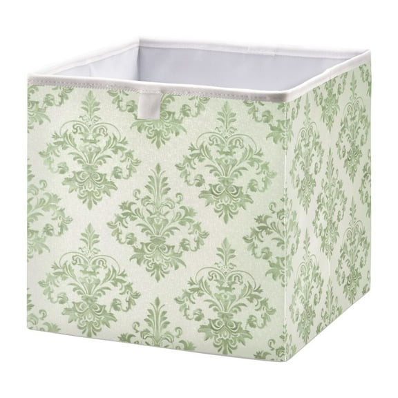 Cabinet Storage Basket 11.02x11.02x11.02 Inches Storage Box Foldable, Storable and Easy to Assemble ，Open Home Storage Bins ，Closet Storage Bins Cyan Pattern