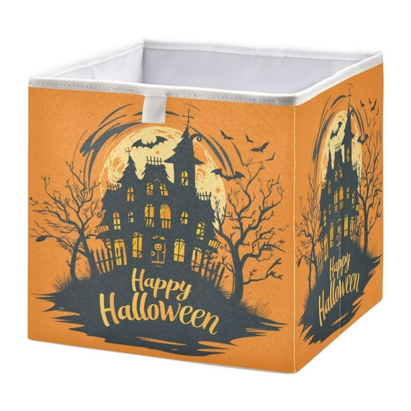 Cabinet Storage Basket 11.02x11.02x11.02 Inches Storage Box Foldable, Storable and Easy to Assemble ，Open Home Storage Bins ，Closet Storage Bins Halloween Elements