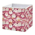 thumbnail image 1 of Cabinet Storage Basket 11.02x11.02x11.02 Inches Storage Box Foldable, Storable and Easy to Assemble ，Open Home Storage Bins ，Closet Storage Bins Pink Cartoon Santa Claus, 1 of 8