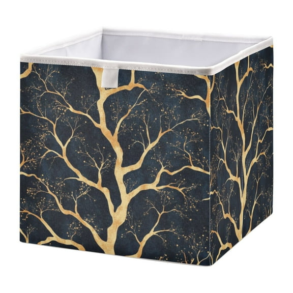 Cabinet Storage Basket 11.02x11.02x11.02 Inches Storage Box Foldable, Storable and Easy to Assemble ,Open Home Storage Bins ,Closet Storage Bins Pretty Branches