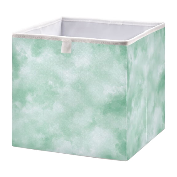 Cabinet Storage Basket 11.02x11.02x11.02 Inches Storage Box Foldable, Storable and Easy to Assemble ，Open Home Storage Bins ，Closet Storage Bins Super Cool Green