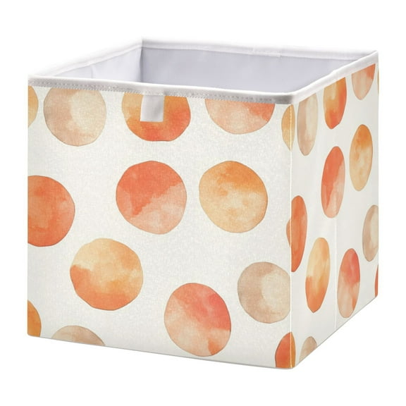 Cabinet Storage Basket 11.02x11.02x11.02 Inches Storage Box Foldable, Storable and Easy to Assemble ,Open Home Storage Bins ,Closet Storage Bins Super Cute Dots