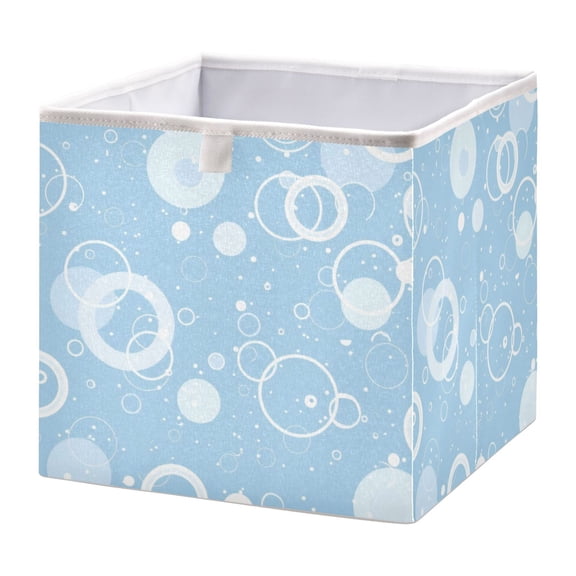 Cabinet Storage Basket 11.02x11.02x11.02 Inches Storage Box Foldable, Storable and Easy to Assemble ，Open Home Storage Bins ，Closet Storage Bins White Bubble