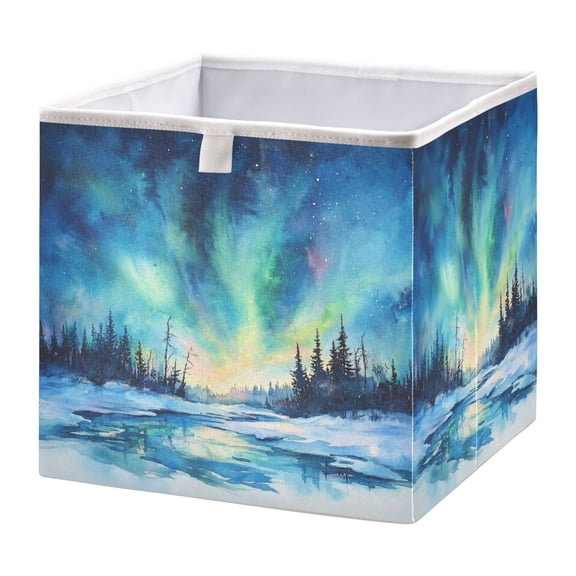 Cabinet Storage Basket 15.75x10.63x6.96 Inches Storage Box Foldable, Storable and Easy to Assemble ,Open Home Storage Bins ,Closet Storage Bins Aurora