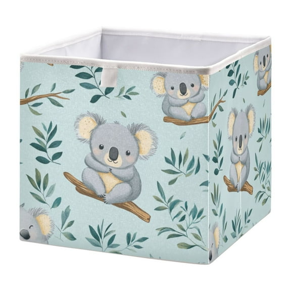 Cabinet Storage Basket 15.75x10.63x6.96 Inches Storage Box Foldable, Storable and Easy to Assemble ,Open Home Storage Bins ,Closet Storage Bins Blue Cute Koala