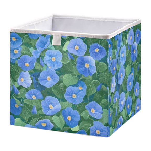Cabinet Storage Basket 15.75x10.63x6.96 Inches Storage Box Foldable, Storable and Easy to Assemble ，Open Home Storage Bins ，Closet Storage Bins Blue Morning Glory