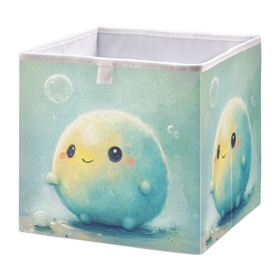Cabinet Storage Basket 15.75x10.63x6.96 Inches Storage Box Foldable, Storable and Easy to Assemble ,Open Home Storage Bins ,Closet Storage Bins Cartoon Beautiful Blue Ball