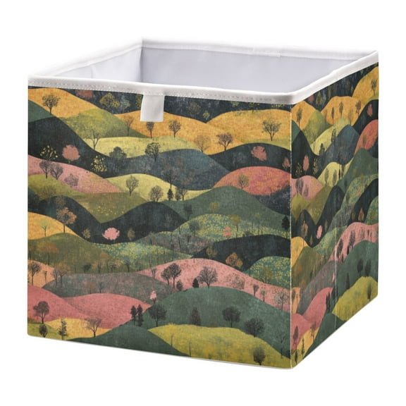 Cabinet Storage Basket 15.75x10.63x6.96 Inches Storage Box Foldable, Storable and Easy to Assemble ,Open Home Storage Bins ,Closet Storage Bins Colored Hill