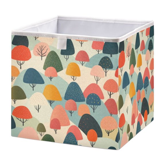 Cabinet Storage Basket 15.75x10.63x6.96 Inches Storage Box Foldable, Storable and Easy to Assemble ,Open Home Storage Bins ,Closet Storage Bins Colorful Cartoon Cute Hill