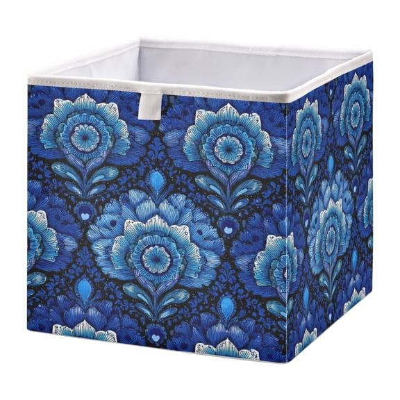 Cabinet Storage Basket 15.75x10.63x6.96 Inches Storage Box Foldable, Storable and Easy to Assemble ,Open Home Storage Bins ,Closet Storage Bins Dark Blue Beautiful
