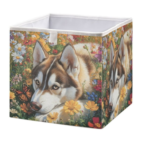 Cabinet Storage Basket 15.75x10.63x6.96 Inches Storage Box Foldable, Storable and Easy to Assemble ，Open Home Storage Bins ，Closet Storage Bins Garden Husky