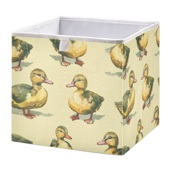 Cabinet Storage Basket 15.75x10.63x6.96 Inches Storage Box Foldable, Storable and Easy to Assemble ，Open Home Storage Bins ，Closet Storage Bins Green Duck