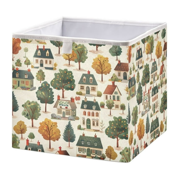 Cabinet Storage Basket 15.75x10.63x6.96 Inches Storage Box Foldable, Storable and Easy to Assemble ，Open Home Storage Bins ，Closet Storage Bins Green House