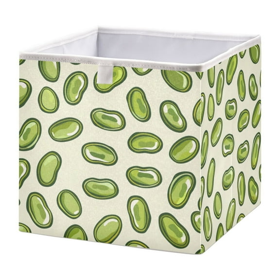 Cabinet Storage Basket 15.75x10.63x6.96 Inches Storage Box Foldable, Storable and Easy to Assemble ,Open Home Storage Bins ,Closet Storage Bins Mung Bean