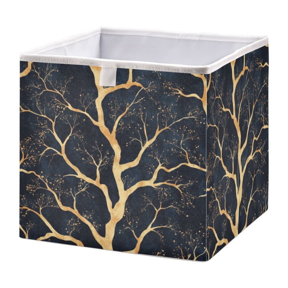 Cabinet Storage Basket 15.75x10.63x6.96 Inches Storage Box Foldable, Storable and Easy to Assemble ,Open Home Storage Bins ,Closet Storage Bins Pretty Branches