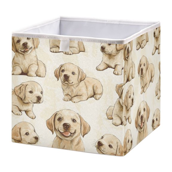 Cabinet Storage Basket 15.75x10.63x6.96 Inches Storage Box Foldable, Storable and Easy to Assemble ，Open Home Storage Bins ，Closet Storage Bins Pretty Cute Dog
