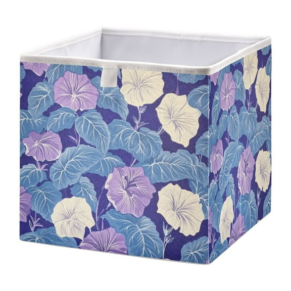 Cabinet Storage Basket 15.75x10.63x6.96 Inches Storage Box Foldable, Storable and Easy to Assemble ,Open Home Storage Bins ,Closet Storage Bins Purple Morning Glory
