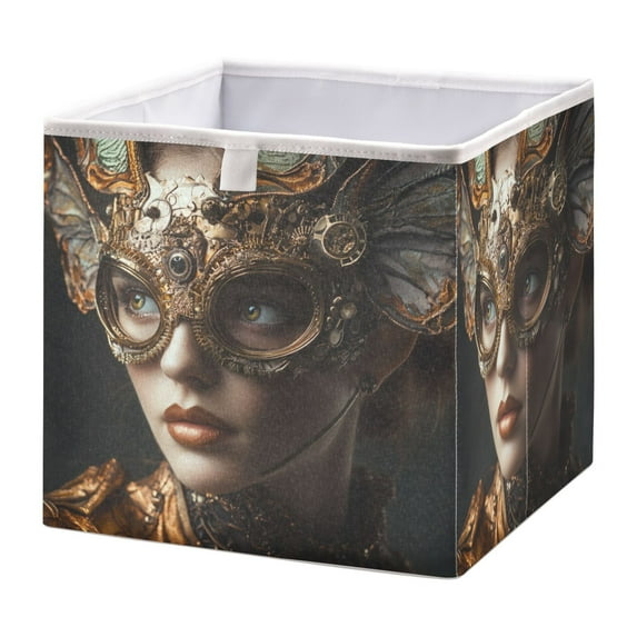Cabinet Storage Basket 15.75x10.63x6.96 Inches Storage Box Foldable, Storable and Easy to Assemble ,Open Home Storage Bins ,Closet Storage Bins Steampunk Beauty