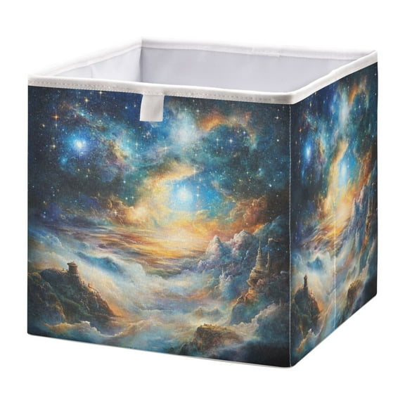 Cabinet Storage Basket 15.75x10.63x6.96 Inches Storage Box Foldable, Storable and Easy to Assemble ,Open Home Storage Bins ,Closet Storage Bins Super Beautiful Universe