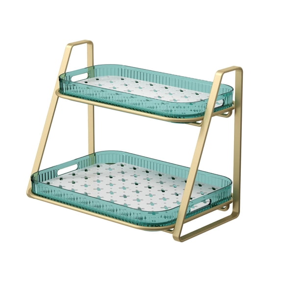 Cabinet Tray Organizer Kitchen Storage Organizer for Tea Cabinets Fruit Medium green