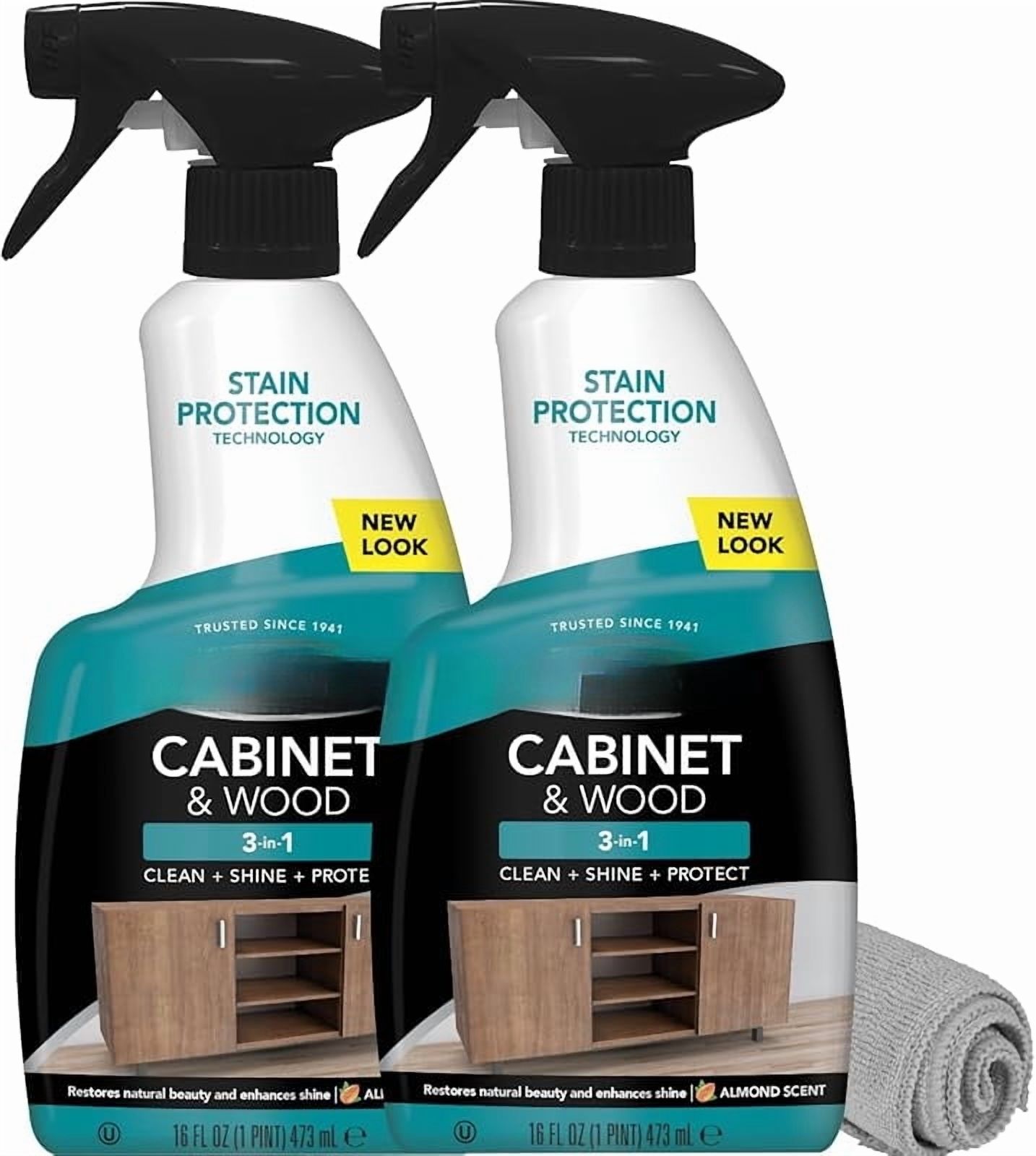 Cabinet and Wood Cleaner, Shine, Clean and Protect Spray - For Wood ...