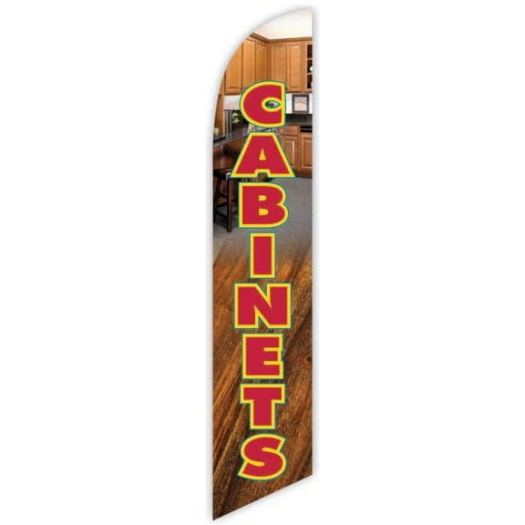 Cabinets Brown Advertising Feather Flag 12ft - Replacement Flag Only Without Poleset