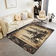 thumbnail image 1 of Cabing Bear Carpet,Farmhouse Hunting Animal Area Rug 5x7 for Bedroom Living Room Playroom,Graffiti Bear Trees Decorative Rug Non Shedding,Rustic Camouflage Indoor Floor Mat Non Slip, 1 of 5