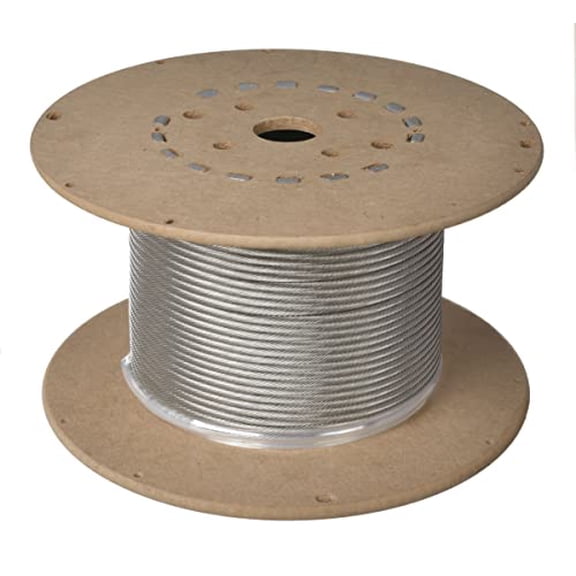 Cable 3/32 1x19 Stainless Steel Wire Rope Cable T316 250 Foot Reel$$Tools & Hardware Other
