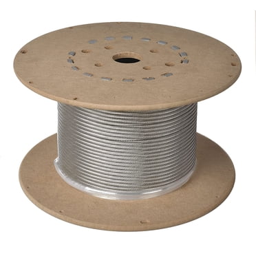 Vinyl Coated Stainless Steel Wire Rope – 3/16 To 1/4 Inch, 7x19, 100 Ft Reel