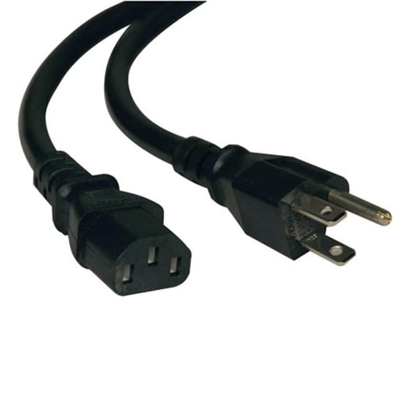 Cable 3 feet Power Cord 18AWG NEMA 5-15P to IEC-320-C13 Retail