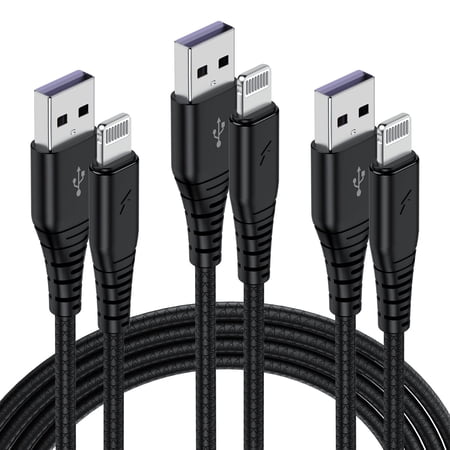 Compatible for iPhone charger Cable - 3Pack Cable 6ft Compatible iPhone 14/13/12/11/X/8/8 Plus/7/7 Plus/SE/Mini/Air/Pro Black
