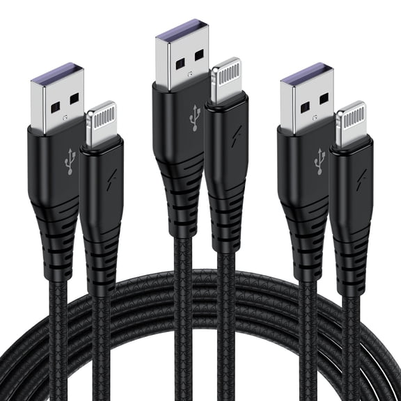 Compatible for iPhone charger Cable - 3Pack Cable 6ft Compatible iPhone 14/13/12/11/X/8/8 Plus/7/7 Plus/SE/Mini/Air/Pro Black