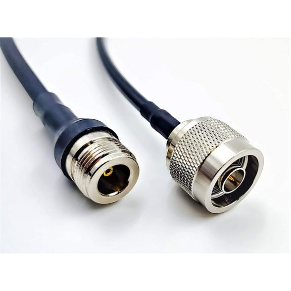 Cable Assemblies Now - 6' Foot Coaxial Assembly with N-Male Connector to N-Female Connector Using Genuine LMR-240/LMR240 Times Microwave Systems Low Loss 50hm Coaxial Cable